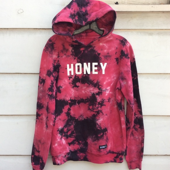 black and pink tie dye hoodie